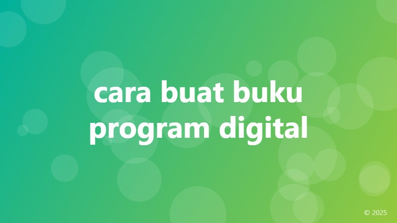 cara buat buku program digital