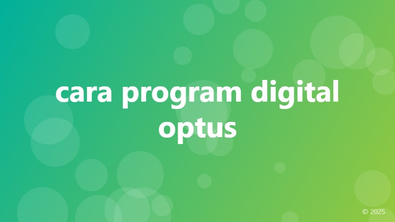 cara program digital optus