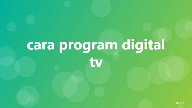 cara program digital tv