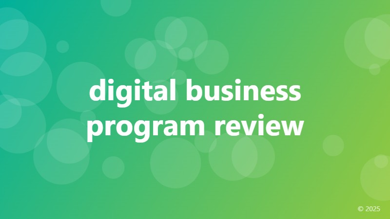 digital business program review