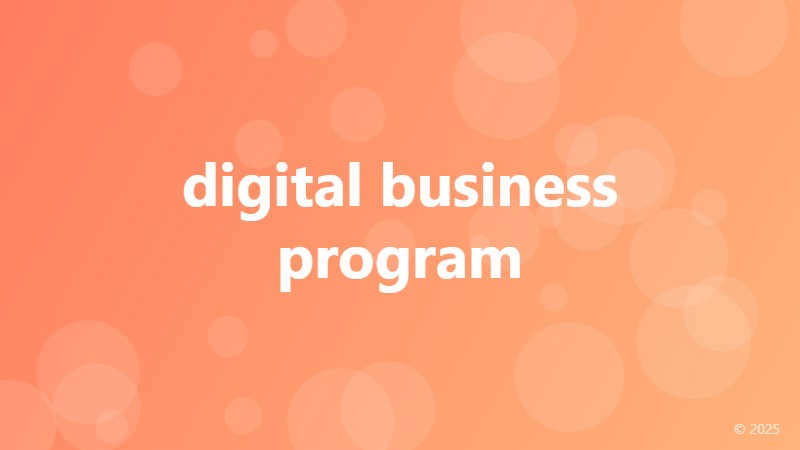 digital business program