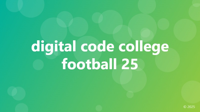 digital code college football 25