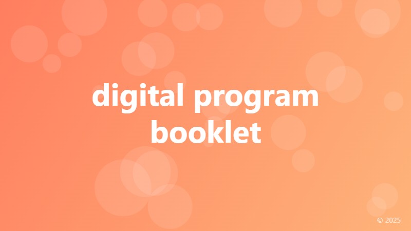 digital program booklet