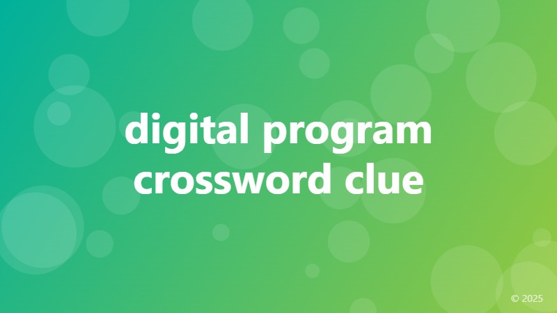 digital program crossword clue