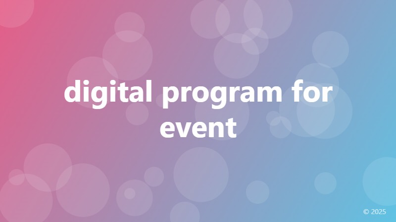 digital program for event