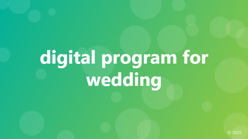digital program for wedding