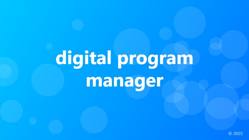 digital program manager