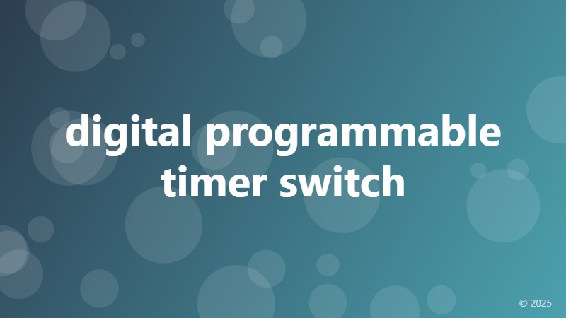 digital programmable timer switch
