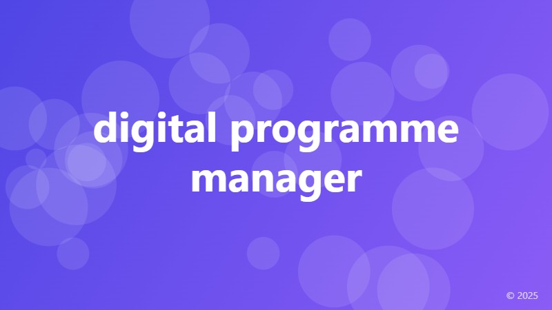 digital programme manager